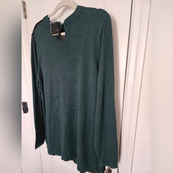 NWT Torrid Pullover Lace Keyhole Sweater Size 2x Green - Picture 13 of 13